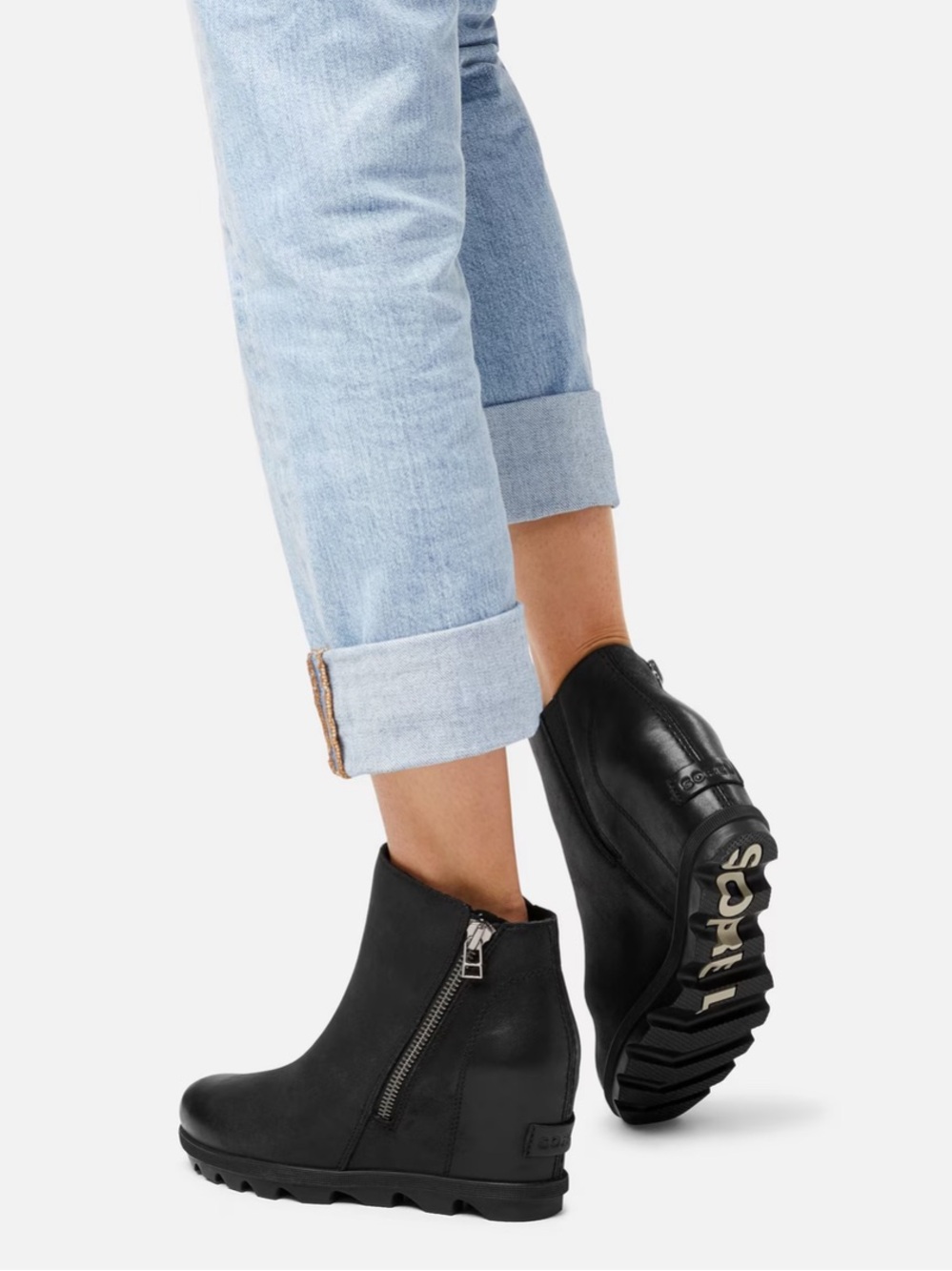 Sorel Joan of Artic Wedge Zip Boot Size 8.5 Black